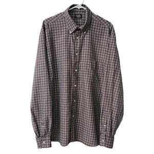 Paul & Shark Long Sleeve Button Down Shirt Made in Italy Size XXL Brown Blue
